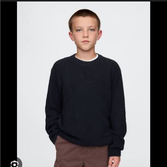 GAP CashSoft Black and Green Crewneck Sweaters Kids 2 Pack - Picture 2 of 5